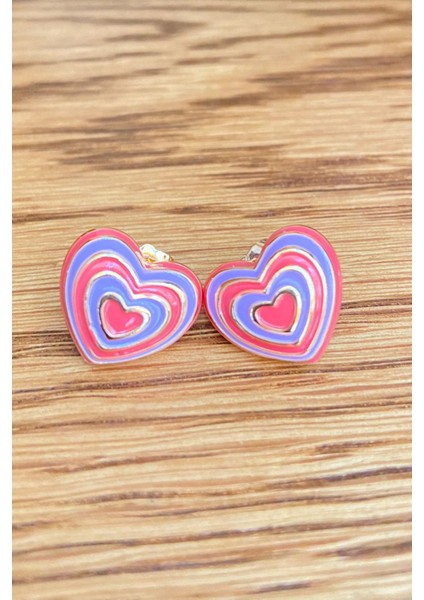 028 2501 Yeşil Kalp 3 Boyutlu Küpe Renkli Tek Ebat fiyatları