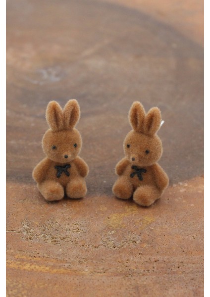 093 2500 Peluş Ayıcık Kahve Tavşan Tek Ebat Küpe