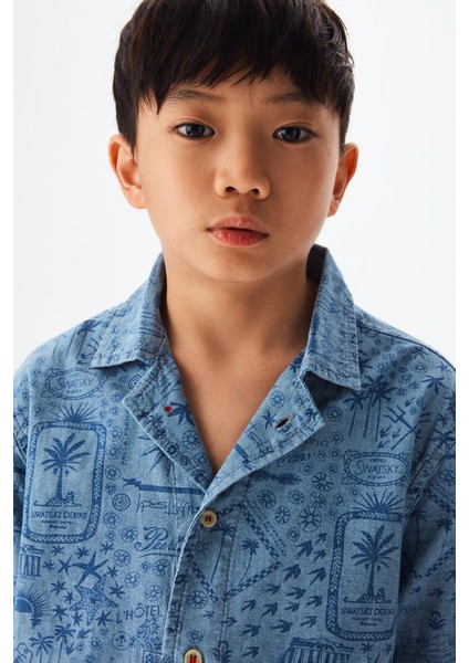 Erkek Çocuk Mavi Gömlek 23SS0SW5603 modelleri