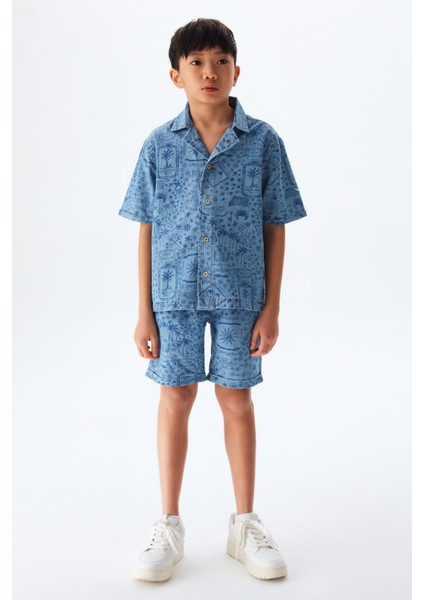 Erkek Çocuk Mavi Gömlek 23SS0SW5603