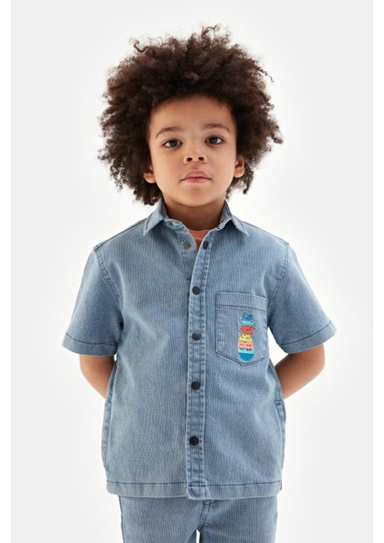 Erkek Çocuk Çizgili Gömlek 23SS0NB3609 fiyatları