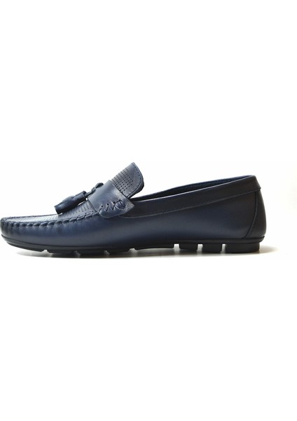 Tp.006 Deri Lacivert Loafer Erkek Ayakkabı