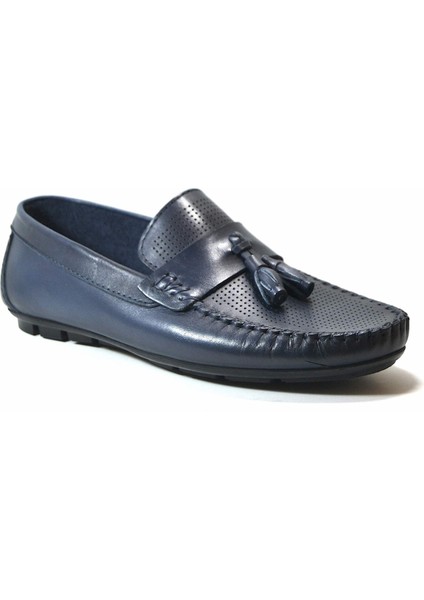 Tp.006 Deri Lacivert Loafer Erkek Ayakkabı