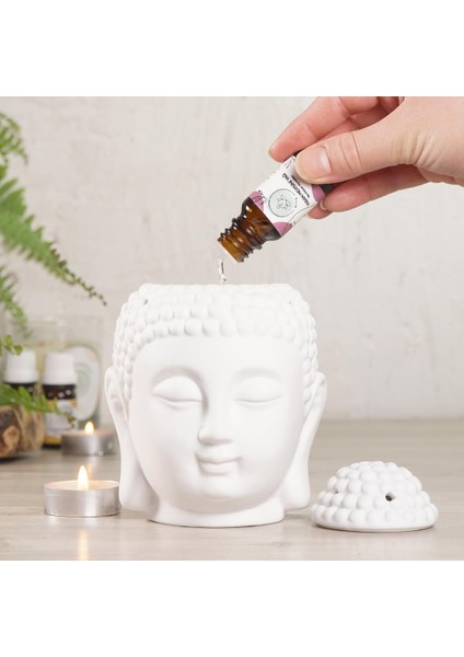 Beyaz Buddha Temalı Buhurdanlık