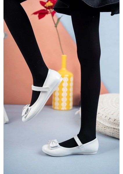 Eylül Termo Kaymaz Taban Pabyonlu Cırtlı Kız Çocuk Babet Beyaz indirimleri