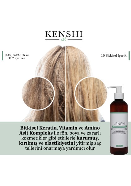 10 Bitkili Keratin & Vitamin & Amino Asit Kompleks Şampuan 250 ml