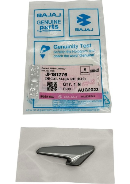 Bajaj Dominar D 250 Far Dekoratif Kapak Sağ Kabartmalı Etiket fiyatları