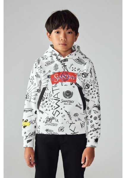 Erkek Çocuk Desenli Sweatshirt 23PFWSW1561 fiyatları