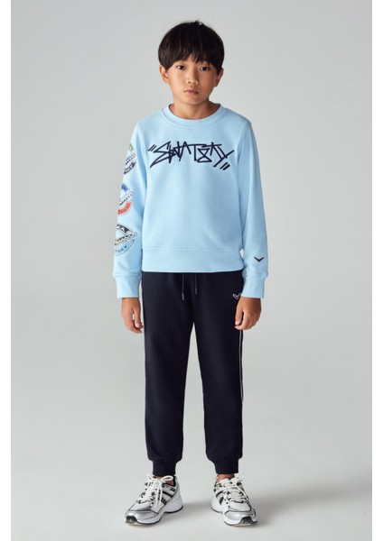 Erkek Çocuk Açık Mavi Sweatshirt 23PFWSW1565