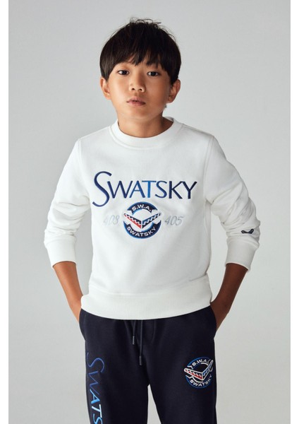 Erkek Çocuk Beyaz Sweatshirt 23PFWSW1560