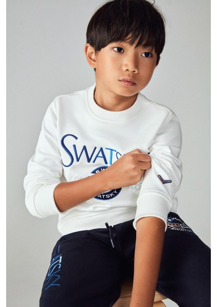 Erkek Çocuk Beyaz Sweatshirt 23PFWSW1560