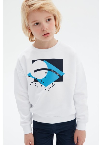 Erkek Çocuk Beyaz Sweatshirt 23SS0BK1516 fiyatları