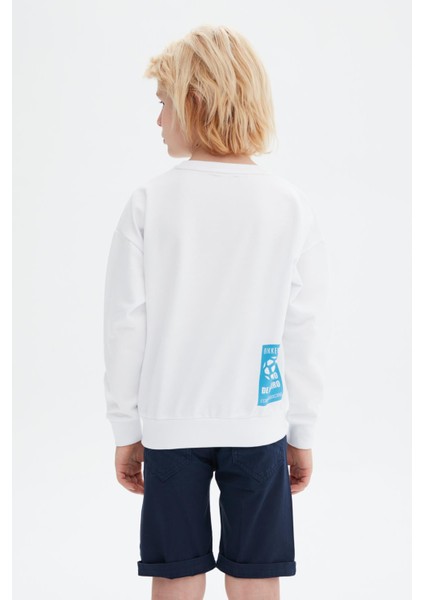 Erkek Çocuk Beyaz Sweatshirt 23SS0BK1516 fırsatları