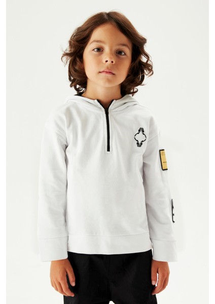 Erkek Çocuk Beyaz Sweatshirt 23FW1NB3436