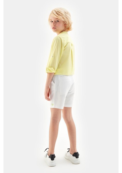 Bg Store Erkek Çocuk Beyaz Şort 23SS1NB3123