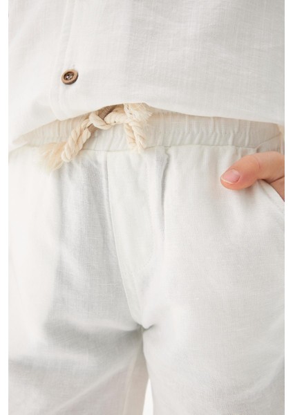 Bg Store Erkek Çocuk Beyaz Şort 23SS2NB3141