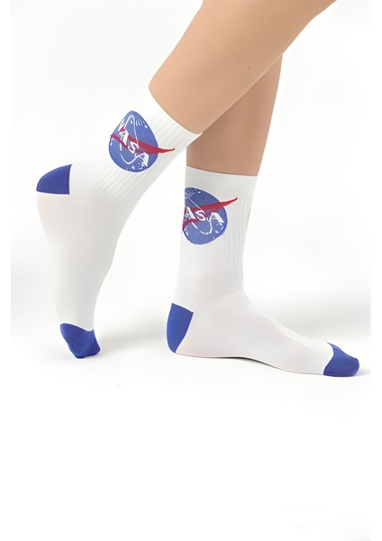 Socks And More Nasa Desenli Tasarım Renkli Çorap Unisex Soket Sm