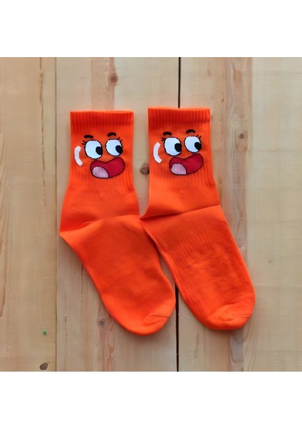 Socks And More Gumball Tasarımlı Turuncu Renkli Çorap Unisex Soket Sm