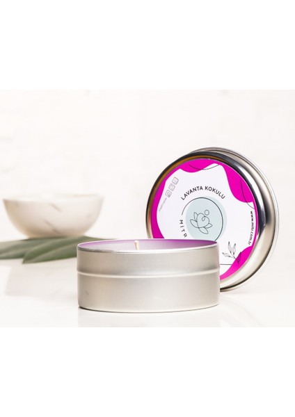 Lavanta Aromalı Metal Mum
