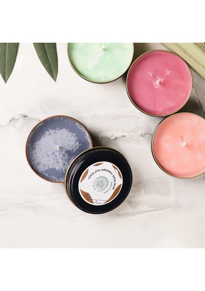 Çikolata Aromalı Metal Soya Mum
