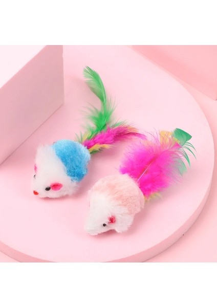 Renkli Hışırtılı Mini Fare Kedi Oyuncağı 5 cm - 4 Adet