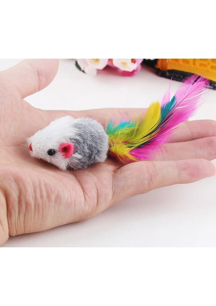 Renkli Hışırtılı Mini Fare Kedi Oyuncağı 5 cm - 4 Adet