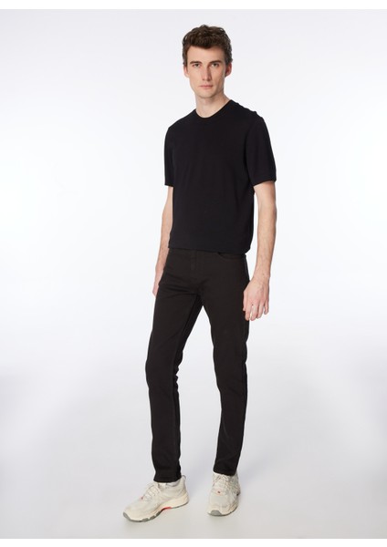 Normal Bel Dar Paça Skinny Fit Siyah Erkek Denim Pantolon F4SM-PNT 101