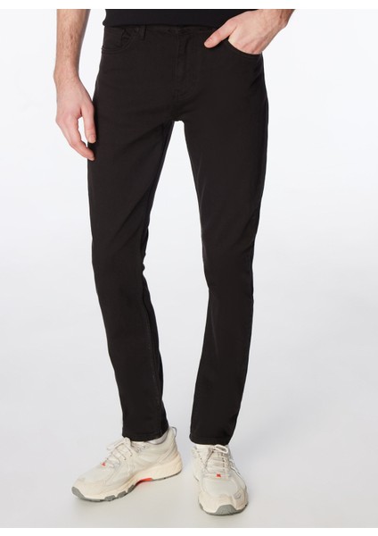 Normal Bel Dar Paça Skinny Fit Siyah Erkek Denim Pantolon F4SM-PNT 101