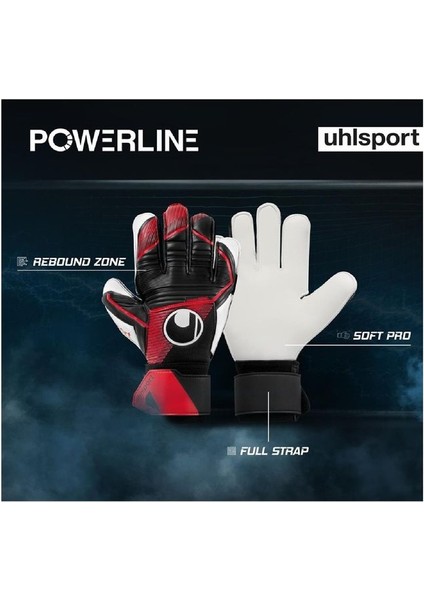 11131101 Uhlsport Powerline Soft Pro Kaleci Eldiveni Siyah Kırmızı Kaleci Eldiveni