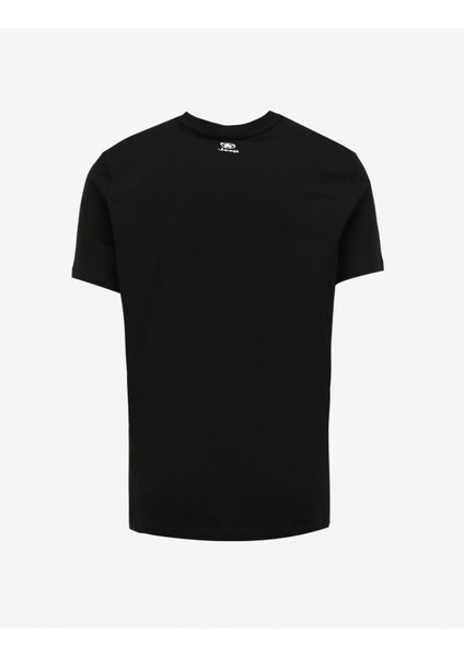 Siyah Erkek Bisiklet Yaka Baskılı T-Shirt J4SM-TST7245