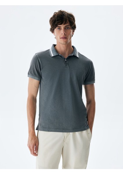 Erkek Polo Yaka Kısa Kol Regular Gri T-shırt fiyatları