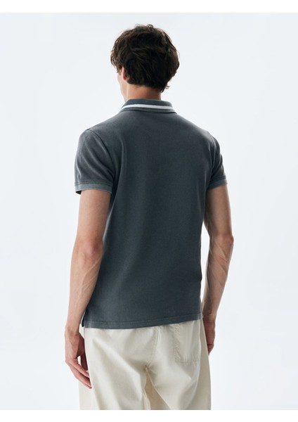 Erkek Polo Yaka Kısa Kol Regular Gri T-shırt modelleri
