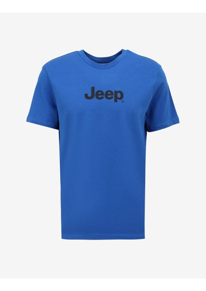 Mavi Erkek Bisiklet Yaka Baskılı T-Shirt J4SM-TST7246