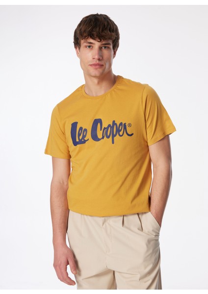 Yuvarlak Yaka Sarı Erkek T-Shirt 242 Lcm 242017 Londonlogo Safran