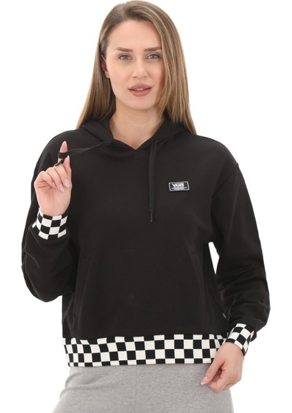 VN000GJ2BLK1 Vans Boom Boom Check Crop Iı Kadın Sweatshirt Siyah