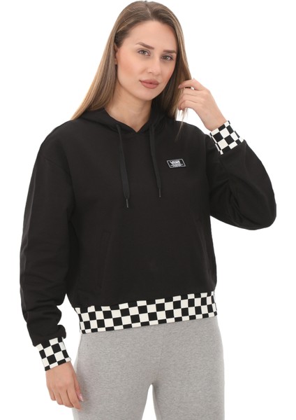 VN000GJ2BLK1 Vans Boom Boom Check Crop Iı Kadın Sweatshirt Siyah modelleri