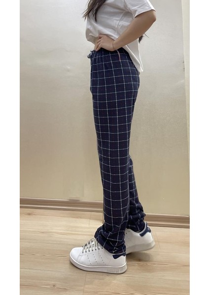 Kadın Lastikli Bel %100 Pamuklu Kurdeleli Desenli Pijama Altı indirimleri