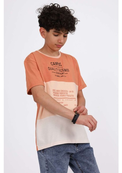 5-11 Yaş Renk Geçişli Campus Baskılı Çocuk Tişört fiyatları