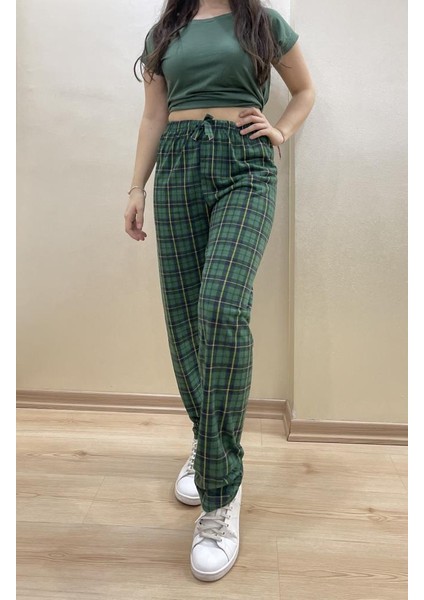 Kadın Lastikli Bel %100 Pamuklu Kurdeleli Desenli Pijama Altı fiyatları