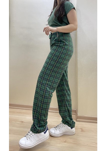 Kadın Lastikli Bel %100 Pamuklu Kurdeleli Desenli Pijama Altı modelleri