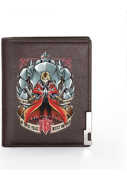 Fullmetal Alchemist Edward Elric Otomatik Posta Deri Cüzdan Klasik Erkek Kadın Cüzdan Ince Kredi Kartı/kimlik Sahipleri Kısa Çantalar (Yurt Dışından) indirimleri
