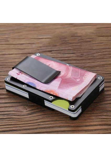 Microgood Moda Engelleme Metal Kredi Kartları Isim Kartları Tutucu Organizatör Para Klipsli (Yurt Dışından)