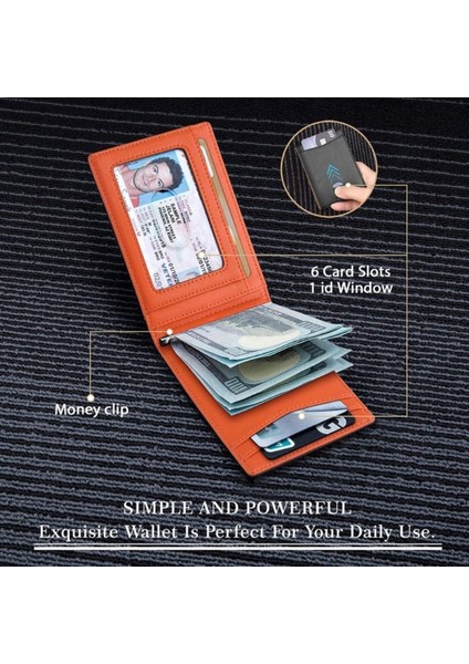 Minimalist Ince Erkek Cüzdanı Para Klipsli Ön Cepli Hakiki Deri Cüzdan (Yurt Dışından) fiyatları