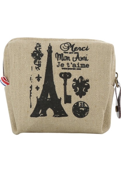 Klasik Retro Lady Kız Tuval Eyfel Kulesi Bozuk Para Cüzdanı Cüzdan Kart Anahtar Kılıfı Çanta (Yurt Dışından)