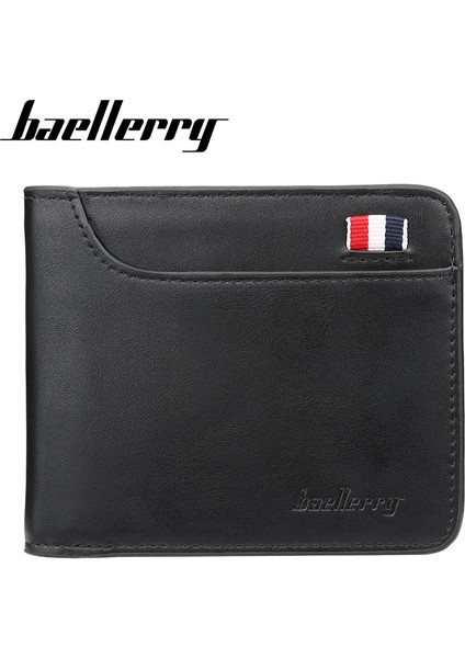 Baellerry Erkek Kısa Cüzdan Kore Versiyonu Ince Çoklu Kart Ehliyet Kart Çantası Moda Yatay Bozuk Para Cüzdanı (Yurt Dışından)