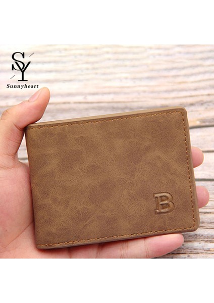 Sunnyheart Erkek Cüzdan Buzlu Minimalist Iş Erkek Ikiye Katlanmış Ince Cüzdan (Yurt Dışından)