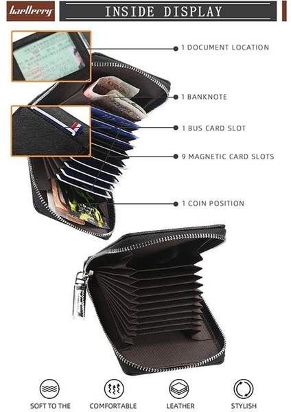 Baellerry Cüzdan Erkekler Için Kart Paketi Yaratıcı Çoklu Kart Pozisyon Organ Kartı Seti Bozuk Para Cüzdanı Çanta K9105 Moda Çanta (Yurt Dışından)