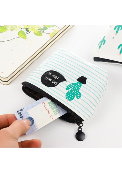 Yeşil Kaktüs Baskı Kanvas Bozuk Para Cüzdanı Mini Kart Tutucu Fermuarlı Kese Cüzdan (Yurt Dışından) indirimleri