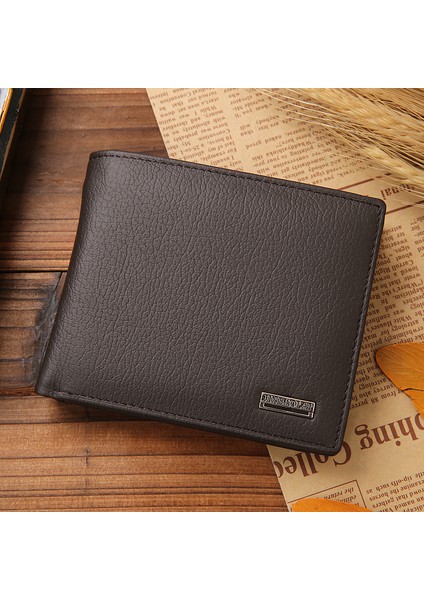 Erkek Cüzdan Enuine Deri Düz Renk 3 Katlanır Çok Fonksiyonlu Yumuşak Cüzdan Rengi (Yurt Dışından)