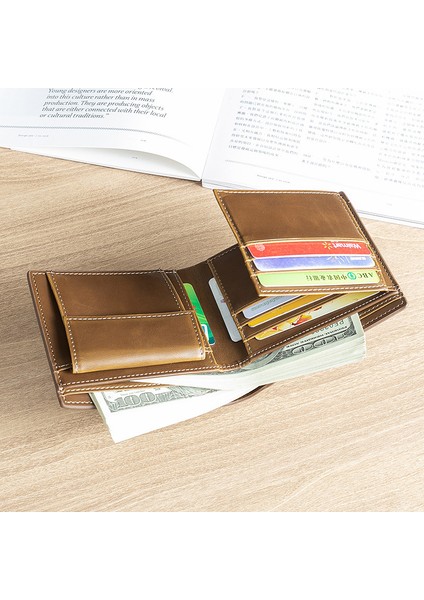 Yeni Cüzdan Erkek Kısa Retro Avrupa ve Amerikan Gençlik Pu Cüzdan Çoklu Kart Bozuk Para Cüzdanı Çok Fonksiyonlu Cüzdan (Yurt Dışından) modelleri